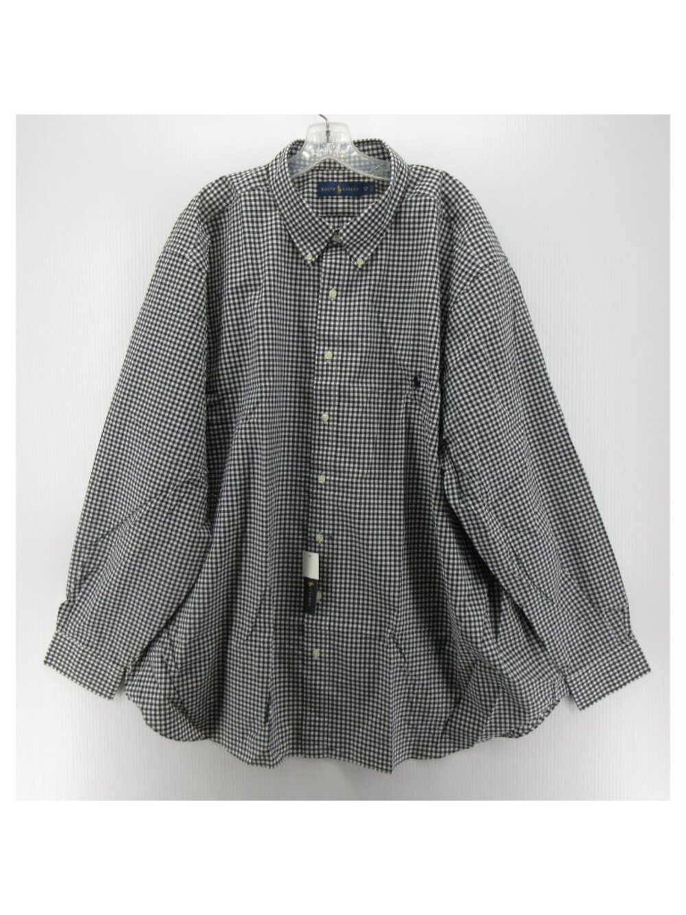 Ralph Lauren Shirt 3XB Big White Button Down Gingham Plaid Classic